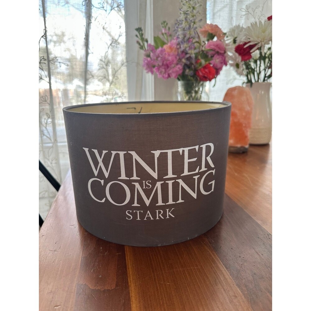 Game of Thrones “Winter is Coming” House Stark Lampshade - Gray - 12” Diameter